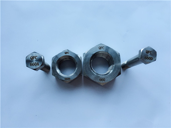 legering 660 seskante boute en moere, hegstukke din1.4980